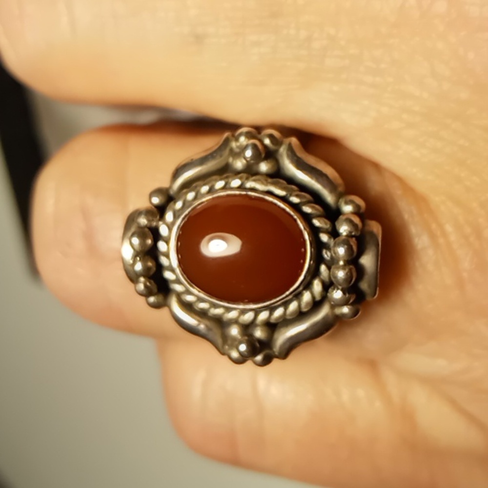 Sterling Silver Carnelian Ring - Picture 3 of 4